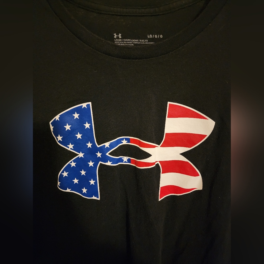 Under Armour Loose Coupe Black T-Shirt Crew Neck Short Sleeves Men's Size Large